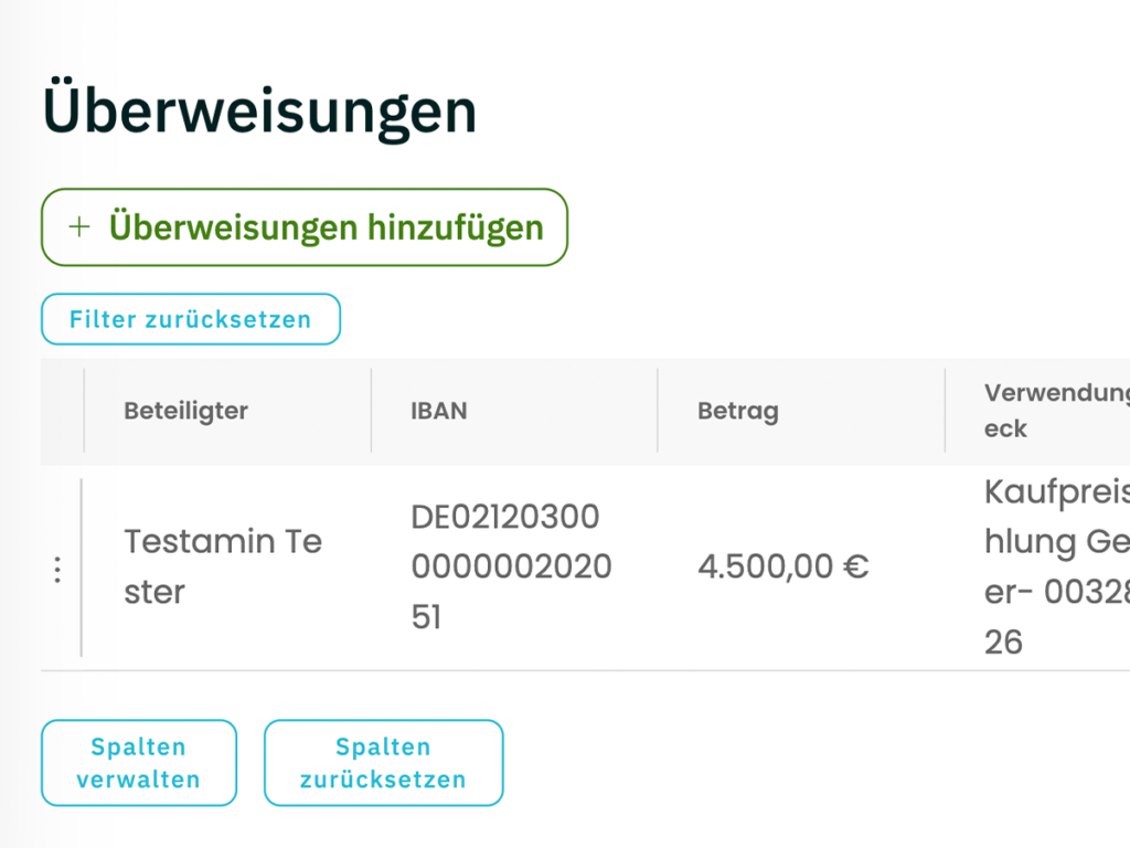 Legal Tech Überweisungen